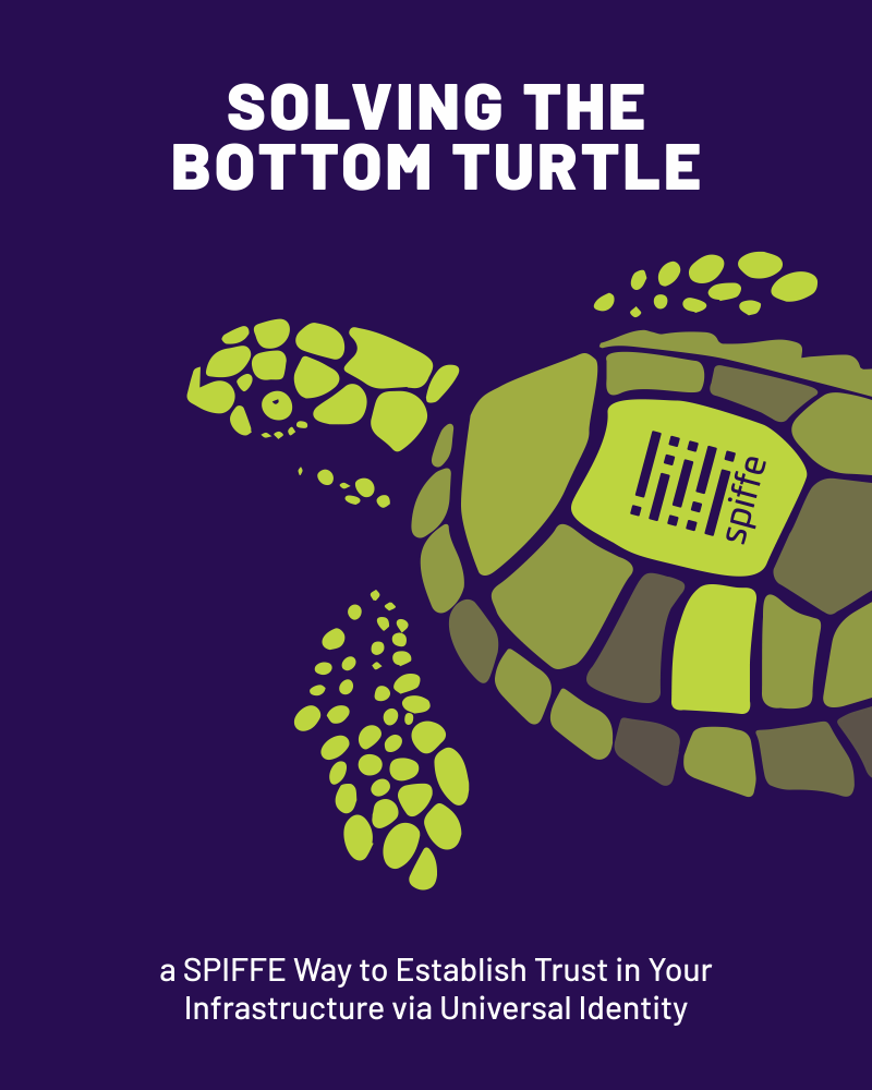 Cover of Solving the Bottom Turtle, showing the SPIFFE turtle