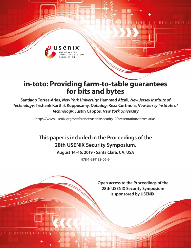 First page of in-toto: the research foundation